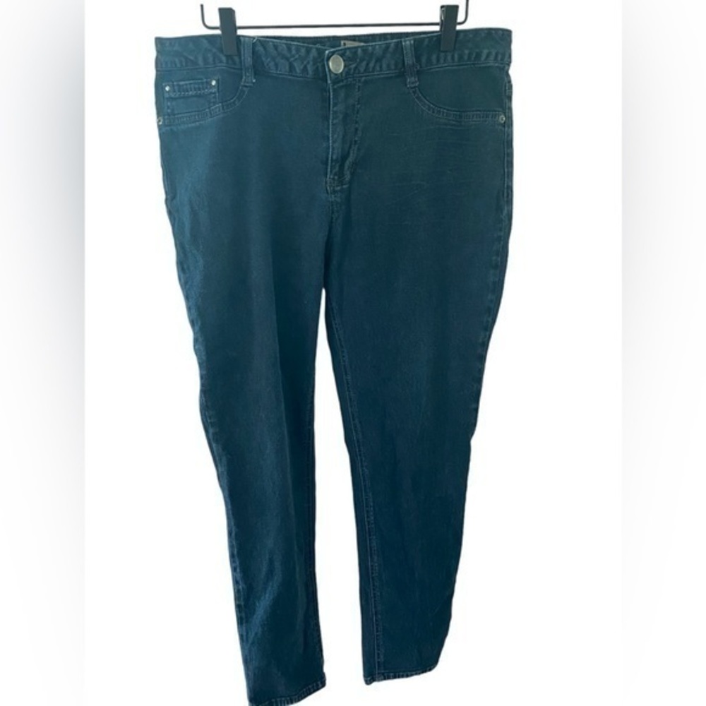 Beau women’s skinny mid rise dark wash blue jeans size 16
